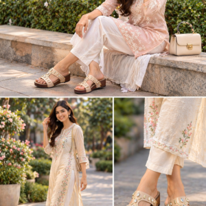 Glam Studded Wedges – Crystal Embellished Comfort