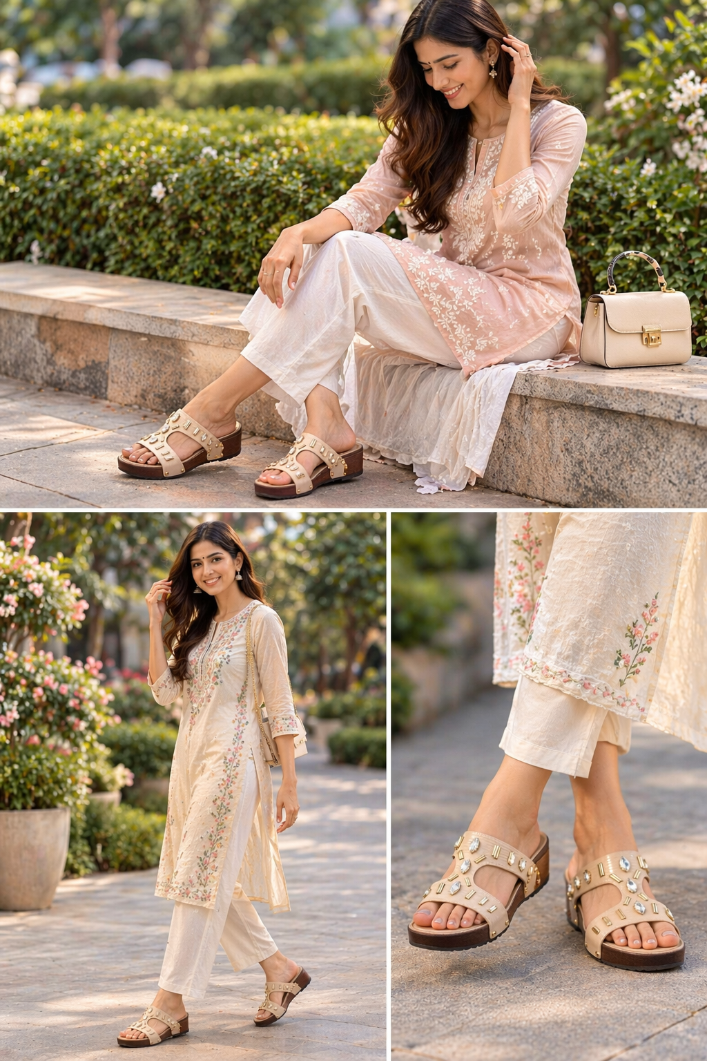 Glam Studded Wedges – Crystal Embellished Comfort