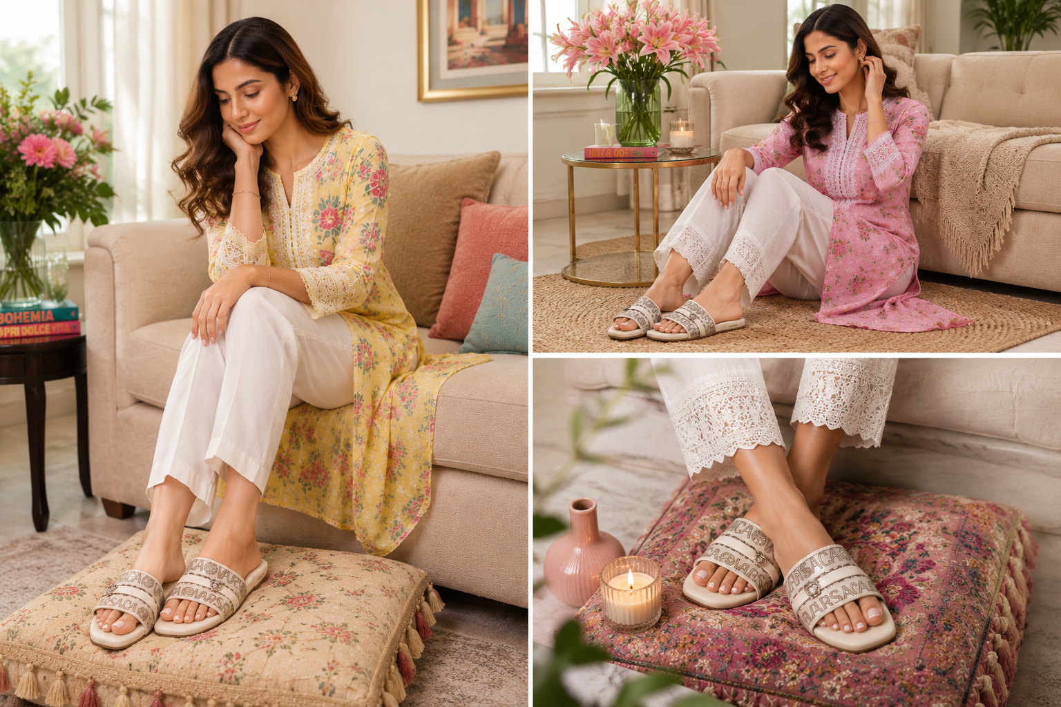 IVORY ELEGANCE FLATS – Stylish Luxury Flats for Women