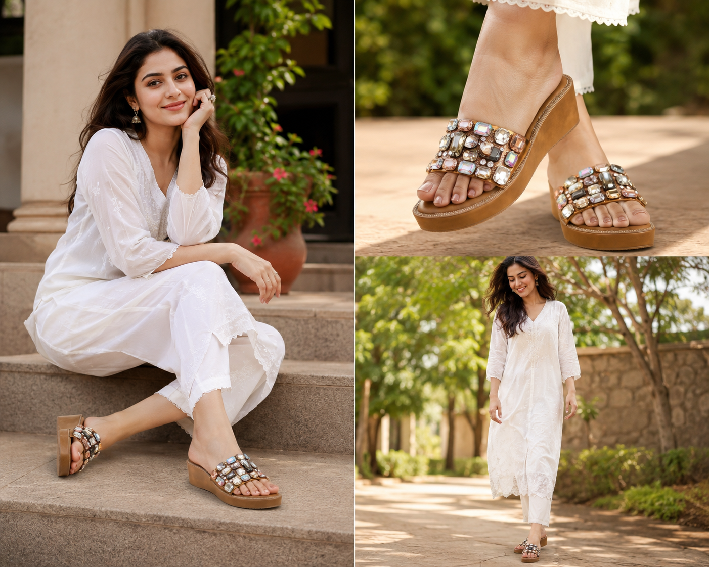 Colour Magic Embellished flats for women
