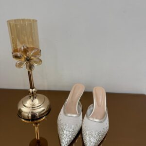 Solegrace crystle sparkle Pointed Toe Kitten Heel Mules For Women